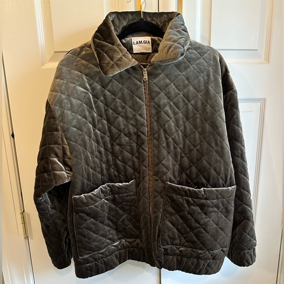 I.AM.GIA Contraband Velvet Jacket in Quilted Green - Picture 2 of 5